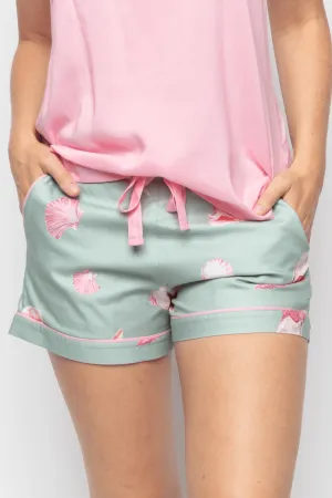 Coral Shell Print Shorts. Size UK 14