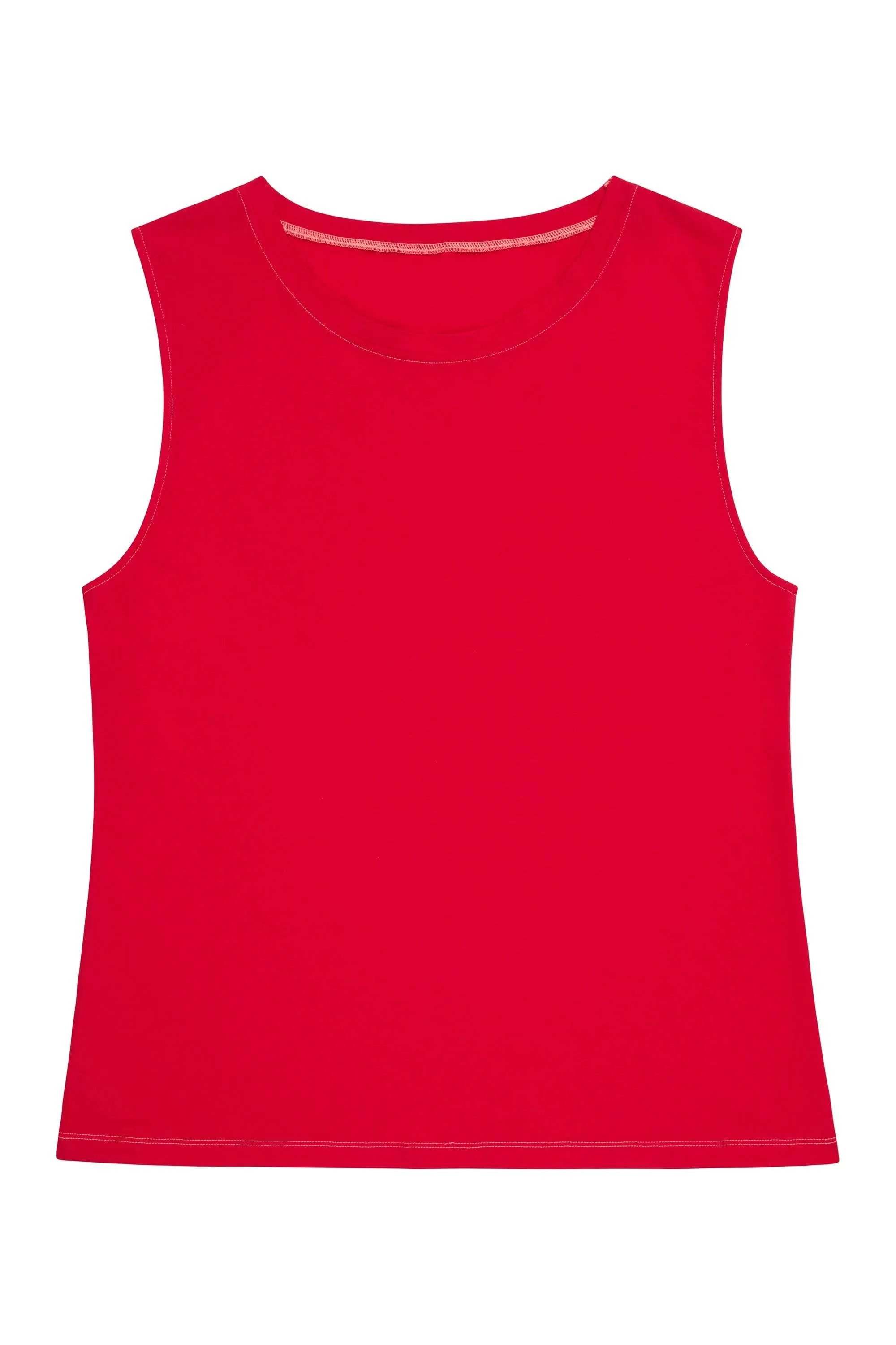 Cotton Knot Front Vest Red Curve